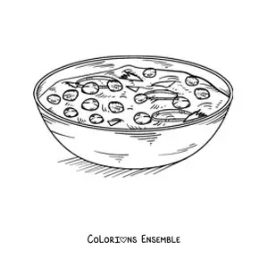 Image à colorier d’un plat traditionnel de la culture de l’Inde