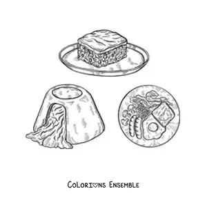 Image à colorier de plats anglais