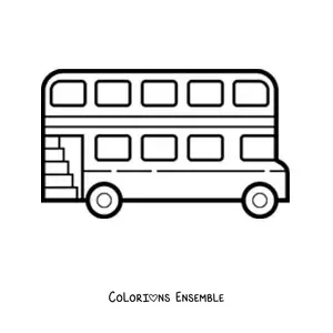 Image à colorier d'un bus de Londres facile