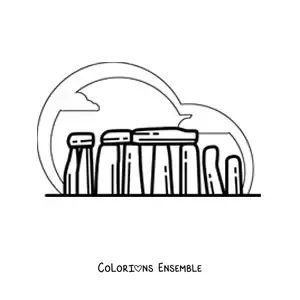 Image à colorier du monument de Stonehenge