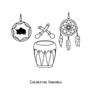 Image à colorier d'art des tribus amérindiennes