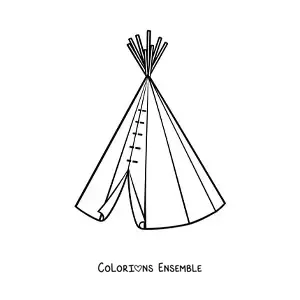 Image à colorier d'un tipi
