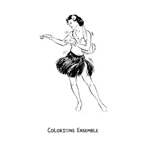 Image à colorier d'une danseuse de hula