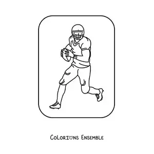 Image à colorier d’un joueur de football américain