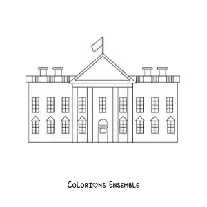 Image à colorier facile de la Maison-Blanche