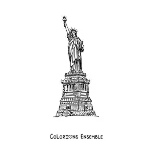 Image à colorier de la Statue de la Liberté