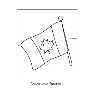 Image à colorier facile du drapeau du Canada