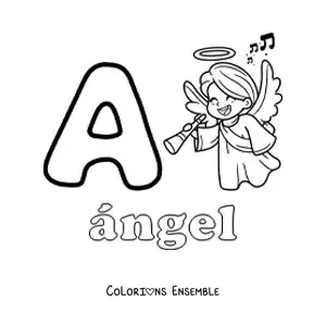 Image à colorier de A comme ange