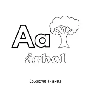 Image à colorier de A comme arbre