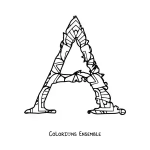 Image à colorier de la lettre A majuscule