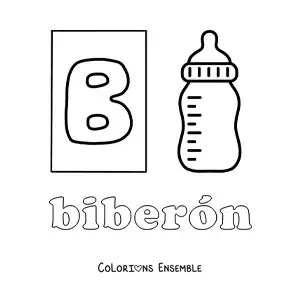 Image à colorier de B comme biberon