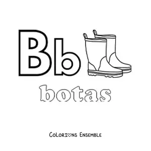 Image à colorier de B comme bottes