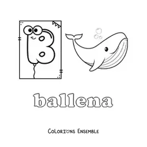 Image à colorier de B comme baleine