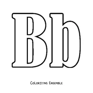 Image à colorier d’un grand B en majuscule et en minuscule