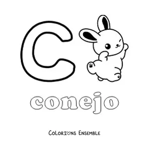 Image à colorier de C comme lapin
