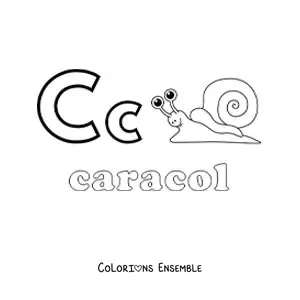 Image à colorier de C comme escargot
