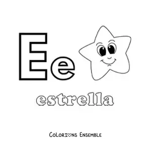 Image à colorier de E comme étoile