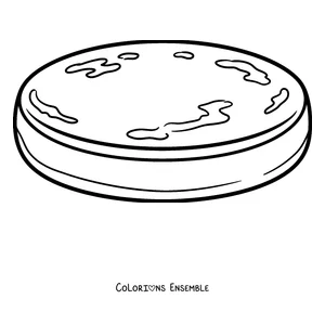 Coloriage d'une arepa ronde et classique