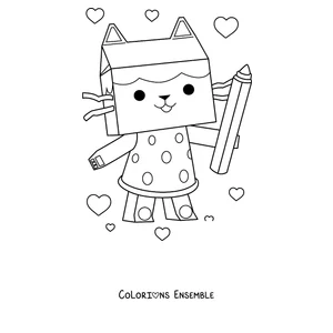 Coloriage de Baby Box avec un crayon géant