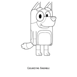 Coloriage de Bandit, le papa de Bluey