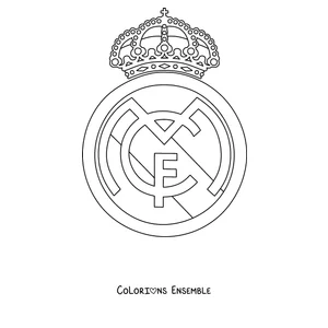 Coloriage du blason du Real Madrid avec sa couronne