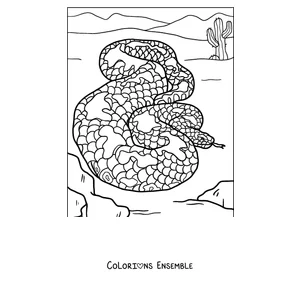Coloriage d'un boa enroulé
