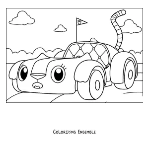 Coloriage de Carlita, la voiture chat de Gabby