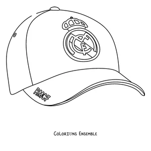 Coloriage d'une casquette avec le blason du Real Madrid
