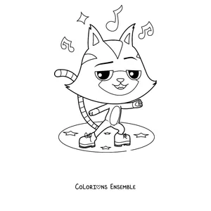 Coloriage de CatRat en train de danser