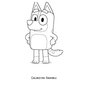 Coloriage de Chilli, la maman de Bluey