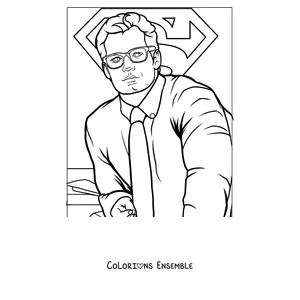 Coloriage de Clark Kent, l'identité secrète de Superman