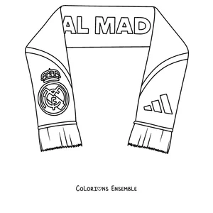 Coloriage d'une écharpe de supporter du Real Madrid