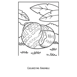 Coloriage d’un escargot caché dans sa coquille