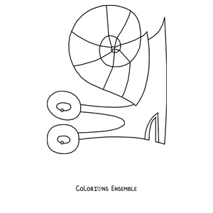 Coloriage d’un grand escargot avec une coquille enroulée