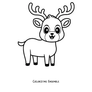 Coloriage d'un faon mignon vu de face