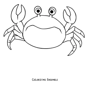 Coloriage d'un grand crabe aux pinces levées