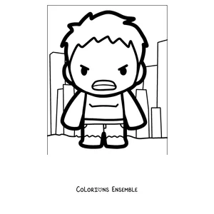 Coloriage de Hulk simple pour les petits