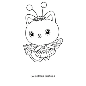 Coloriage de Kitty Fairy, la chatte fée