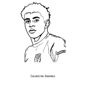 Coloriage du visage souriant de Lamine Yamal