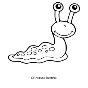 Coloriage d'une limace de dessin animé souriante