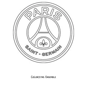Coloriage du logo rond du PSG