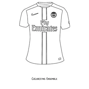 Coloriage du maillot du PSG