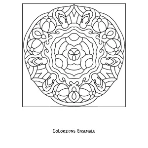 Coloriage d'un mandala d'été avec des ballons de plage et des tongs
