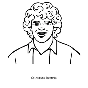 Coloriage de Maradona souriant