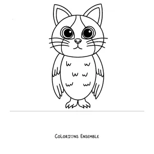 Coloriage d'un Meowl mignon vu de face