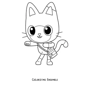 Coloriage de Pandy Paws, l'ami chat-panda de Gabby