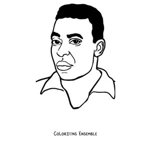 Coloriage d'un portrait de Pelé