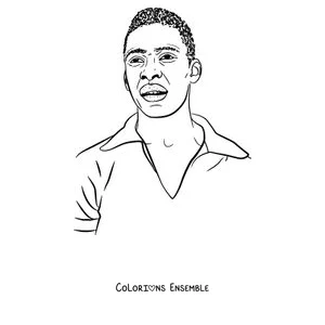 Coloriage de Pelé souriant