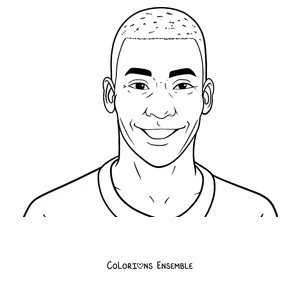 Coloriage du visage souriant de Pelé