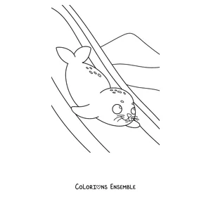 Coloriage d’un phoque glissant sur la neige